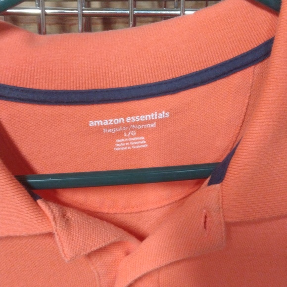 Amazon Essentials orange polo sz large - Picture 3 of 6